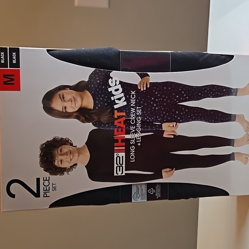 32 Degrees Kids Heat Set - Black Print - Medium